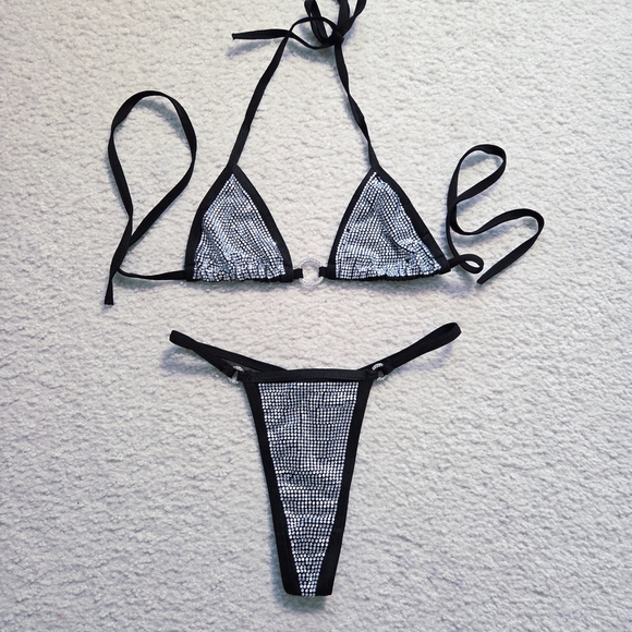 Dolls Kill Black and Silver Sequin Shapewear Set - Picture 4 of 5